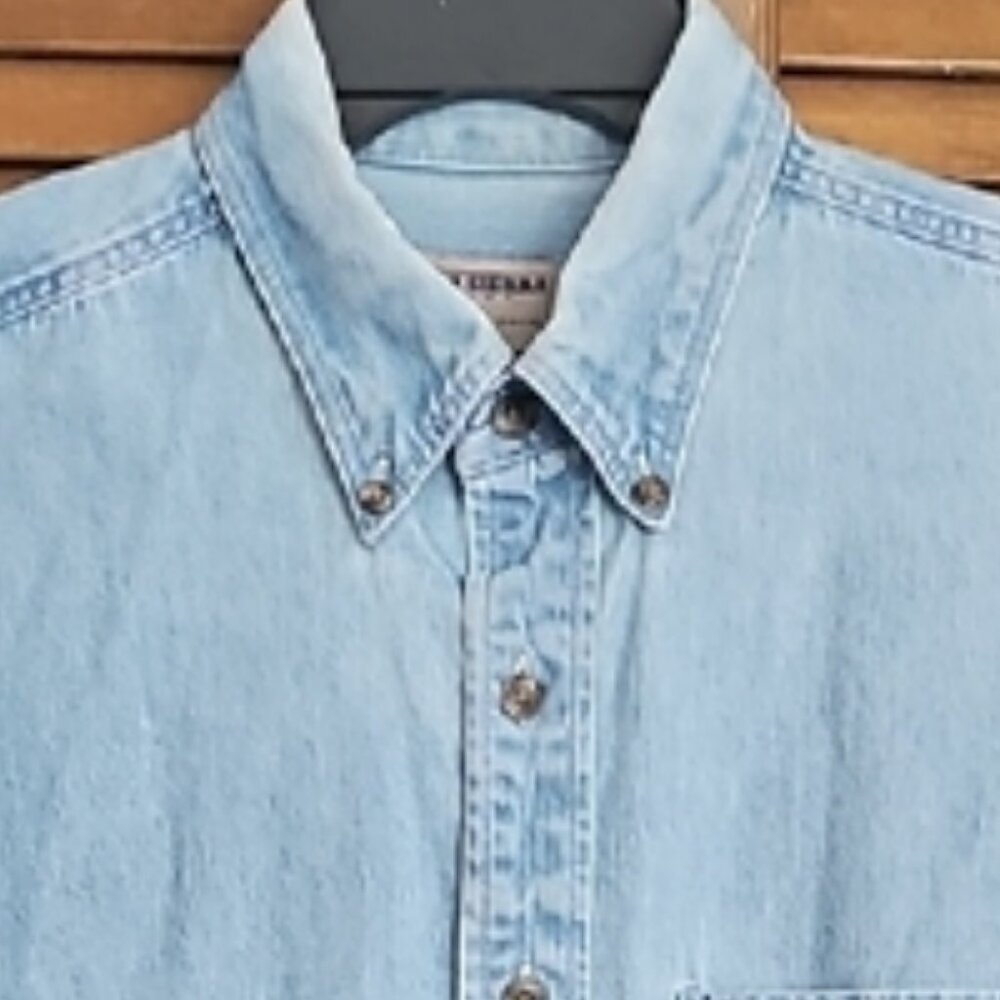 Vintage High Sierra Classic Denim Blue Men's Shirt Denim button down 100% cotton - Picture 10 of 10